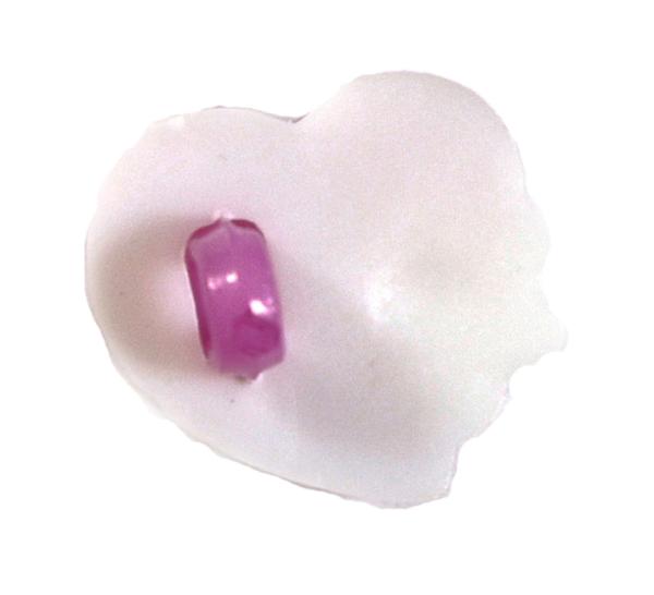 Kinderknoopjes als hartjes van kunststof in paars 15 mm 0,59 inch